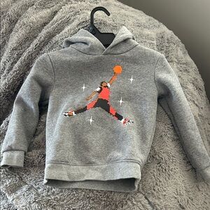 Jordan Nike Kids 4T Gray Hoodie with Basketball Jordan Jumpman Graphic